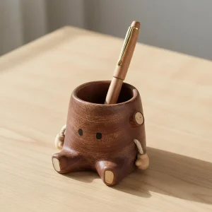 Wood Desktop Pen Holder